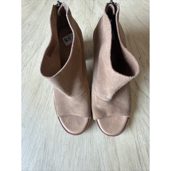 UGG Ginger Open Toe Suede Leather Ankle Boots Size 8.5 EUC Classic Boho Retro - Picture 2 of 8